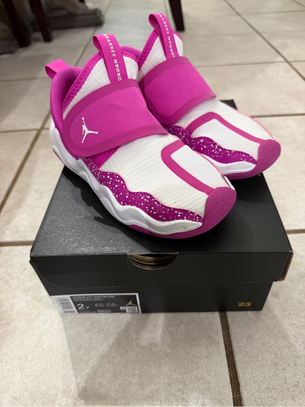 Jordan Kids Slip-On Sneakers in Pink and White